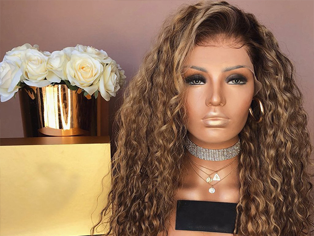 JUNYSSA Brown wave curl long hair JUNYSSA Brown wave curl long hair